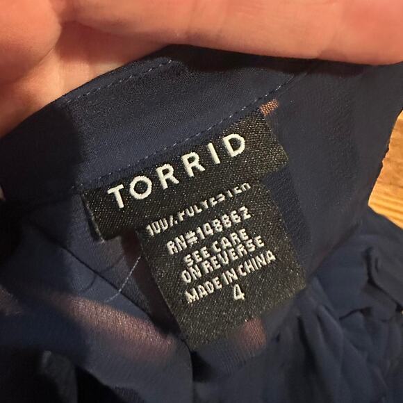 Torrid navy blue sheer top - Picture 2 of 6